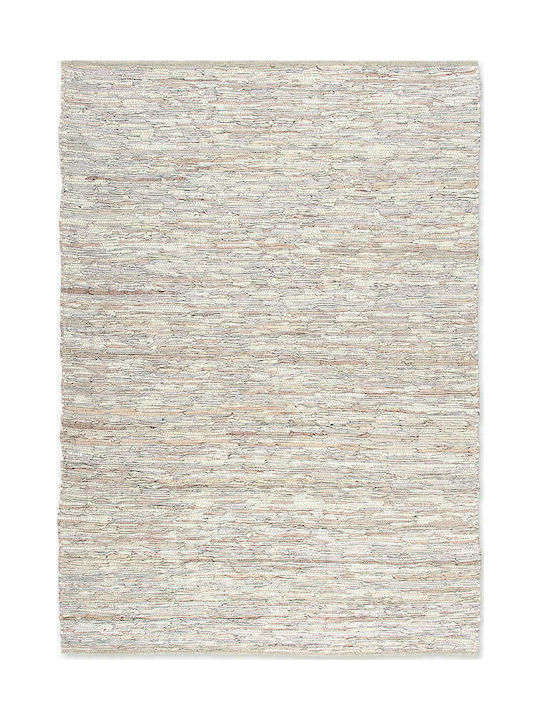 Tapicap Kelim Rug Rectangular Leather Ivory