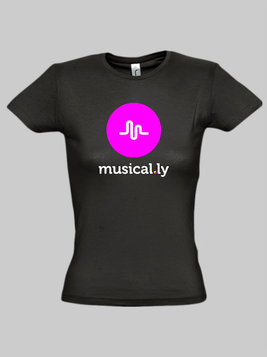 musical.ly W t-shirt - BLACK