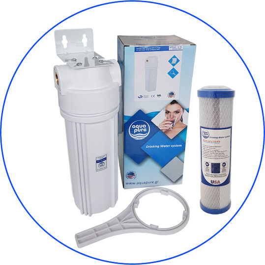Aqua Pure Home Plus AP-CTO 975 Συσκευή Φίλτρου Νερού Μονή Κάτω Πάγκου / Κεντρικής Παροχής με Ανταλλακτικό Φίλτρο Aqua Pure PLUS AP-CTO 975 0.6 μm
