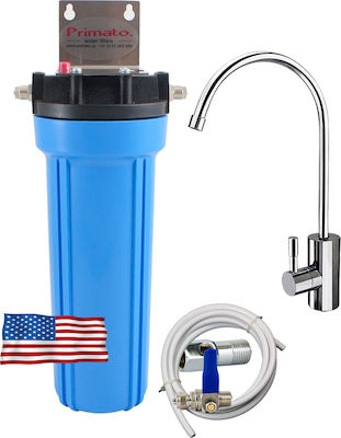 Primato Wasserfiltrationssystem Unter der Spüle Durchmesser 1/4'' mit Wasserhahn & Ersatzfilter Primato Ultra CTO 5 μm
