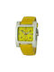 Chronotech Watch Battery with Yellow Leather Strap CT7280-05