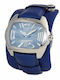 Herrenuhr 49mm Batterie mit Blau Lederarmband