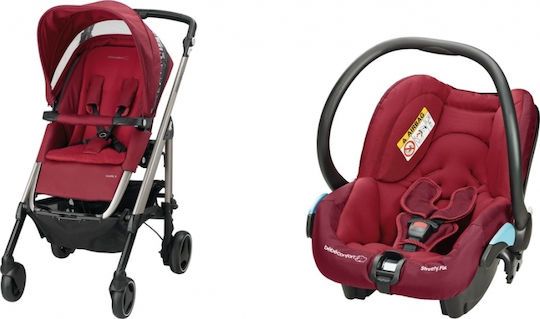 Bebe Confort Loola 3 Verstellbar 2 in 1 Baby Kinderwagen Geeignet für Neugeborene Robin Red BR70258-BR70262
