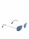 Sisley Men's Sunglasses with Black Metal Frame and Blue Lens SLY264 110