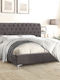 Lyon Κρεβάτι Διπλό Επενδυμένο με Ύφασμα Γκρι για Στρώμα 150x200cm