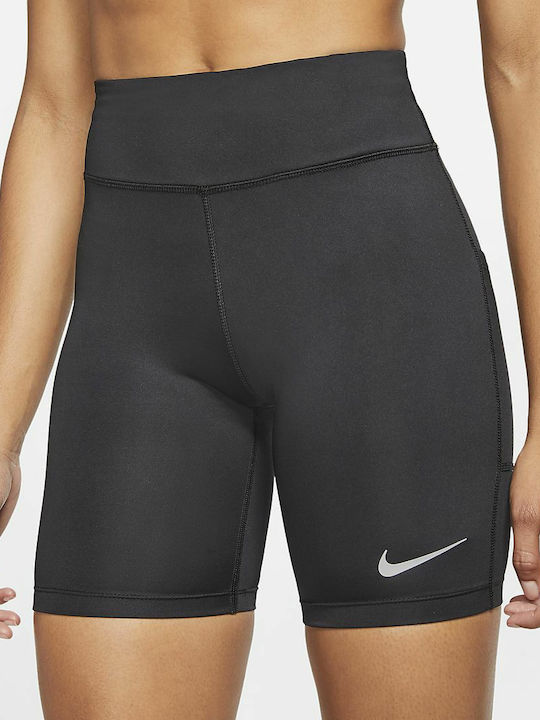 Nike Dri-Fit Fast Running Γυναικείο Κολάν-Σορτς Ψηλόμεσο Μαύρο