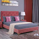 Montpellier Κρεβάτι Διπλό Επενδυμένο με Ύφασμα Μπορντό με Τάβλες για Στρώμα 150x200cm
