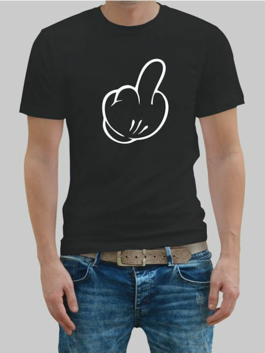 Tricou Mickey Mouse Finger - NEGRU