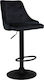 Stool Bar Brio with Back & Adjustable Height Black Velvet-Black Metal 46x52x88-109cm