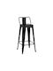 Metallic Outdoor Bar Stool Melita Black 43x43x95cm