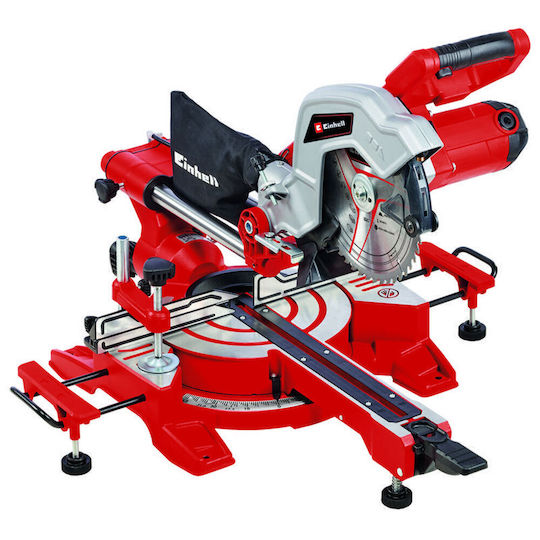 Einhell TC-SM216 Miter Saw Electric Sliding with Power 1600W, Laser Guide, Cutting Disc Diameter 216mm & Cutting Speed 5200rpm