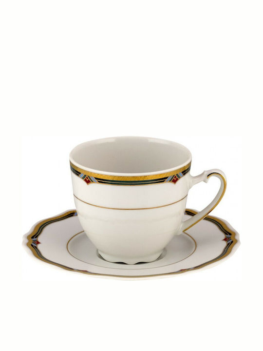 WM Collection N16563 Σετ Φλιτζάνια Tσαγιού από Πορσελάνη Λευκά 200ml 6τμχ