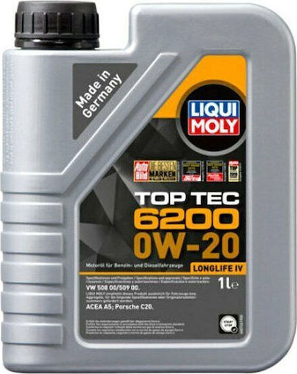 Liqui Moly Συνθετικό Λάδι Αυτοκινήτου Top Tec 6200 Longlife IV 0W-20 1lt