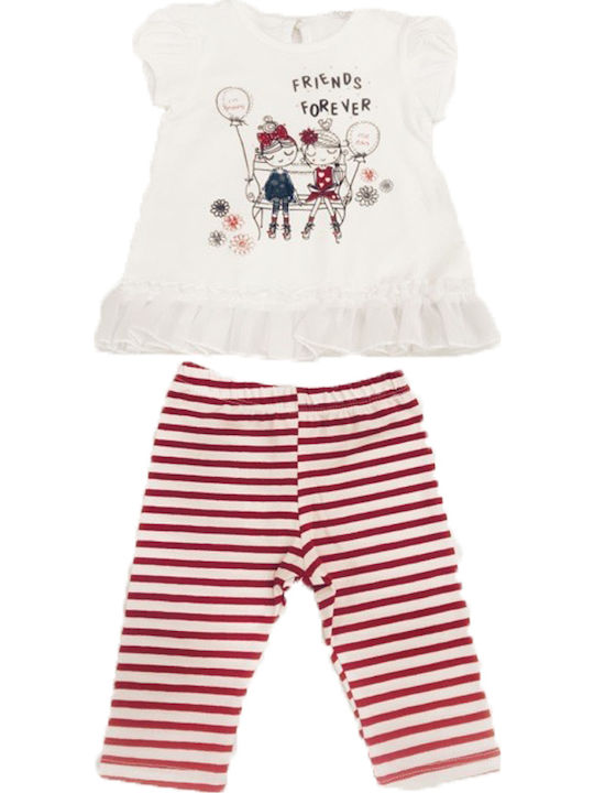 Εβίτα Kids Set with Leggings Summer 2pcs White