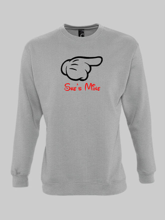 She's Mine Sweatshirt - GREY MELANGE