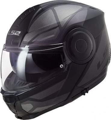 LS2 FF902 Flip-Up Helmet with Sun Visor ECE 22.05 1650gr Scope Axis Black/Titanium FF902SABT