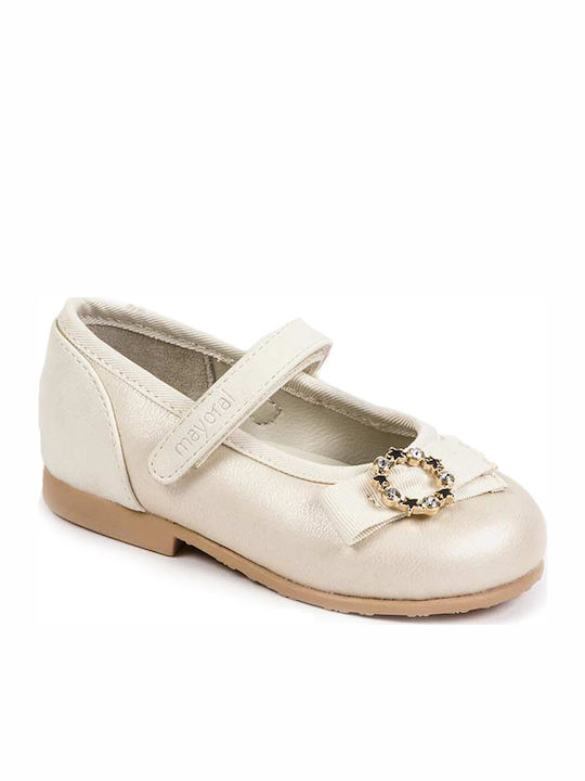 Kids Ballerinas with Hoop & Loop Closure Silver