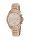Fossil Justine Womens Watch 36mm Chronograph Battery with Pink Gold Stainless Steel Bracelet