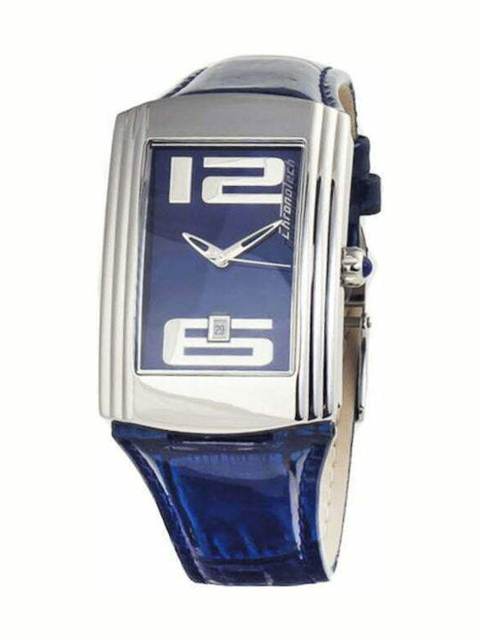 Chronotech Men's Watch 33mm Battery with Blue Leather Strap