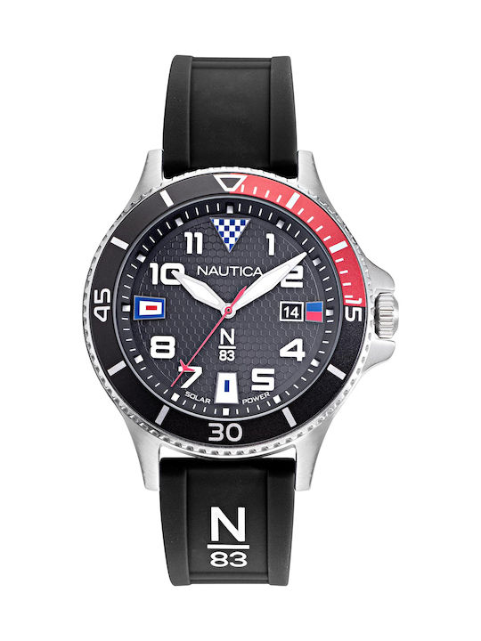 Nautica N83 Battery Watch with Rubber Strap Black