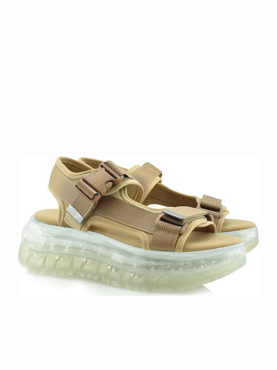 Elizondo Women's Flat Sandals Sporty in Beige Color