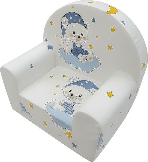 Kids Armchair Bear in Cloud 55x38x55cm White