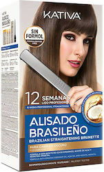 Kativa Brazilian Straightening Σετ Θεραπείας Μαλλιών με Κερατίνη για Ισιωτική, με Σαμπουάν και Μάσκα 4τμχ