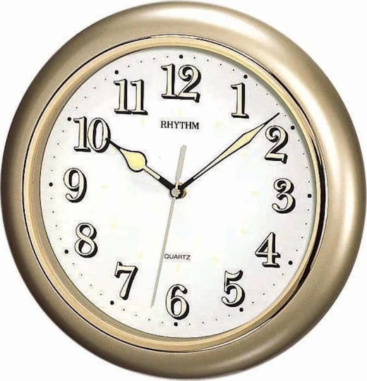 Rhythm Wall Clock Plastic Gold Ø31cm
