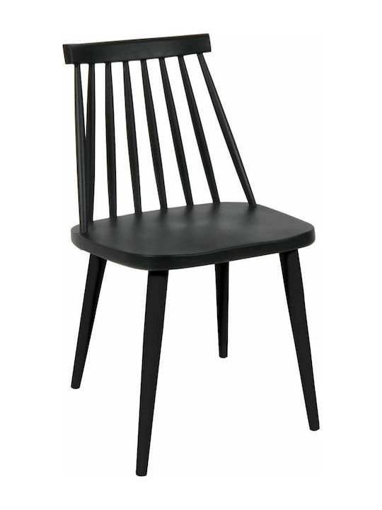 Lavida Kitchen Polypropylene Chair Black 43x48x77cm 4pcs