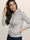 Women's Sweatshirt Jacket Hooded Gray