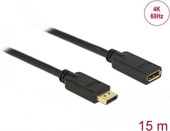 DeLock Kabel DisplayPort-Stecker - DisplayPort-Buchse 10m Schwarz (84908)