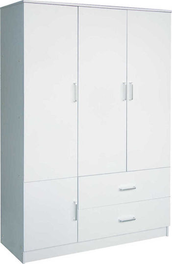 Closet Τρίφυλλη Ντουλάπα 120x50x180cm Λευκή