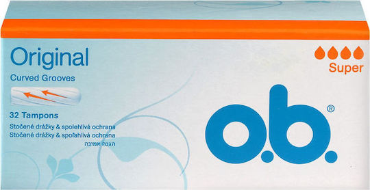 O.B. Ταμπόν Original Curved Grooves για Αυξημένη Ροή 32τμχ