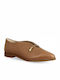 Leather Women's Moccasins in Tabac Brown Color