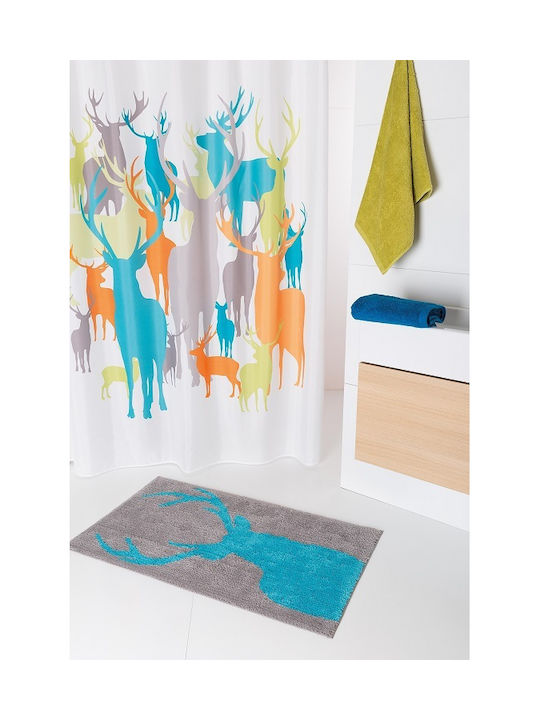 Sorema Deer Perdea de Baie 180x200cm Multicoloră