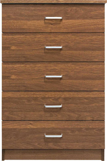 Συρταριέρα Κρεβατοκάμαρας Ξύλινη Drawer με 5 συρτάρια Καρυδί 60x40x97εκ.