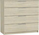 Drawer Wooden Chest of Drawers with 4 Drawers 80x40x83cm