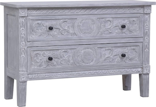 Συρταριέρα Κρεβατοκάμαρας mit 2 Schubladen Gray 90x30x60cm