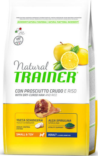 Natural Trainer Small & Toy Adult 2kg Ξηρά Τροφή για Ενήλικους Σκύλους Μικρόσωμων Φυλών με Προσούτο και Ρύζι