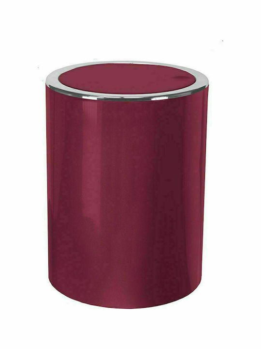 Kleine Wolke Clap Plastic Toilet Bin 5lt Burgundy