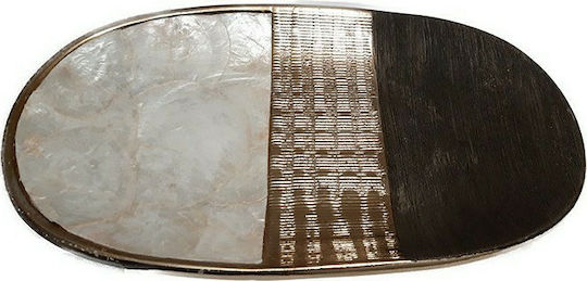 Karvounis Round Ceramic Decorative Platter Multicolour 36x19.5x4cm