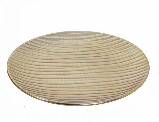 Zaros Round Ceramic Decorative Platter Gold 30x30x30cm