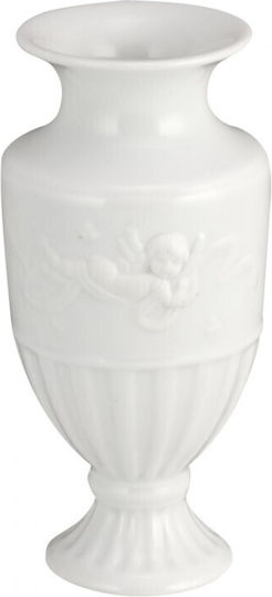 WM Collection Βάζο Πορσελάνης Λευκό Φ6xΥ14cm