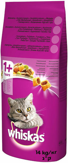 Whiskas Adult Beef Ξηρά Τροφή χωρίς Γλουτένη για Ενήλικες Γάτες με Μοσχάρι 14kg
