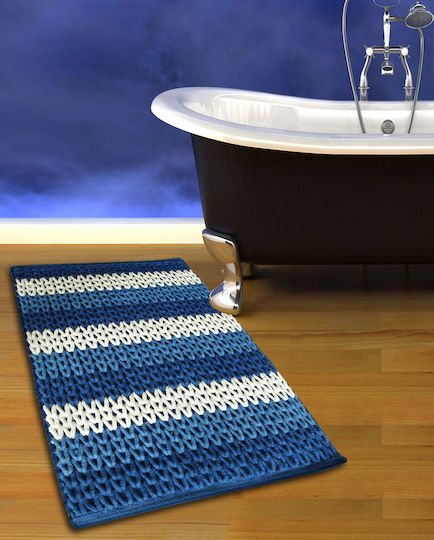San Lorentzo Бански килим Памук Правоъгълена Chenille 1508 BLUE/WHITE Синьо/бяло 70x120бр