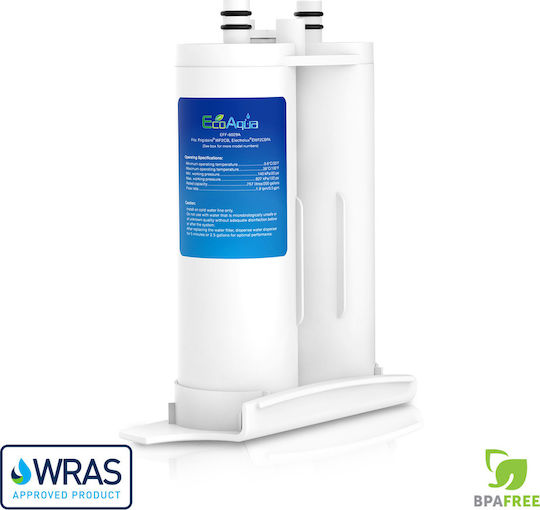 EcoAqua EFF-6029A Compact Activated Carbon External Replacement Water Filter for Electrolux / Kenmore Refrigerator