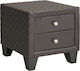 Bedside Table Elda With Brown Artificial Leather 45x39x45cm