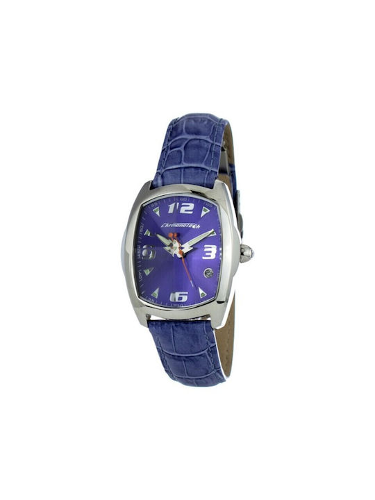 Chronotech Watch with Purple Leather Strap CT75...