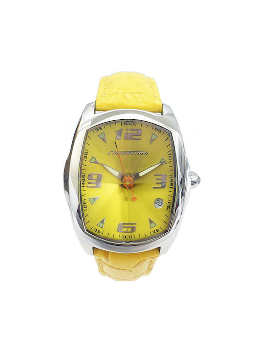 Chronotech Watch with Yellow Leather Strap CT7504L-05