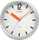 Rhythm Silent Wall Clock Plastic Silver Ø18cm